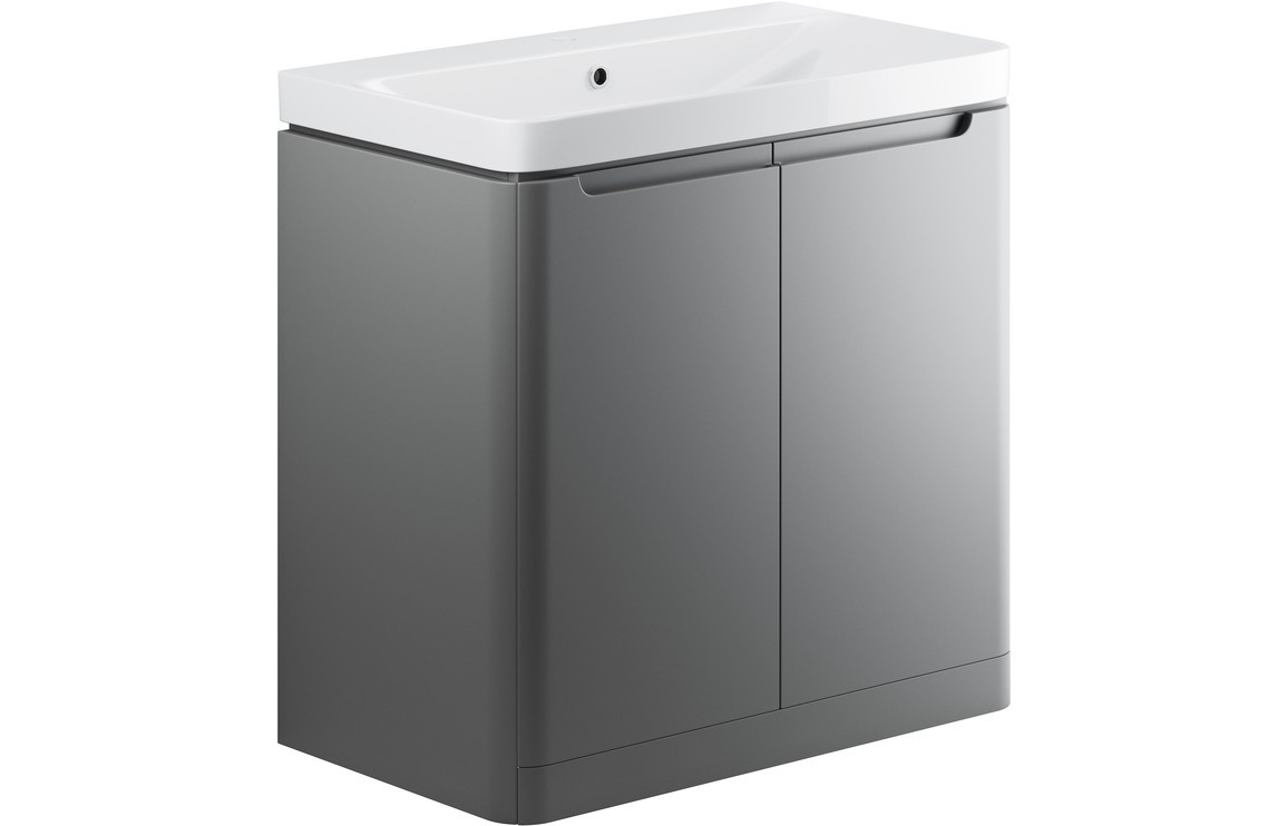 Grove 800mm 2 Door Floor Standing Basin Unit - Matt Grey