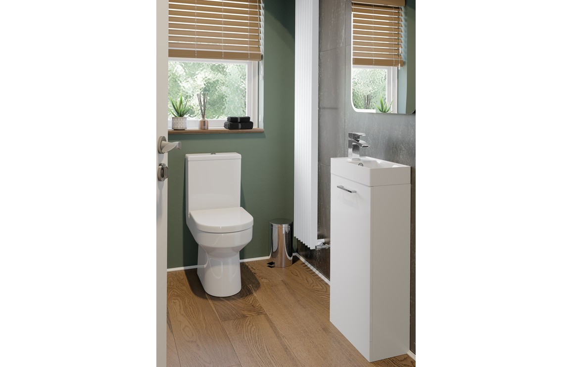 Carlo 410mm Floor Standing 1 Door Basin Unit W/basin - White Gloss