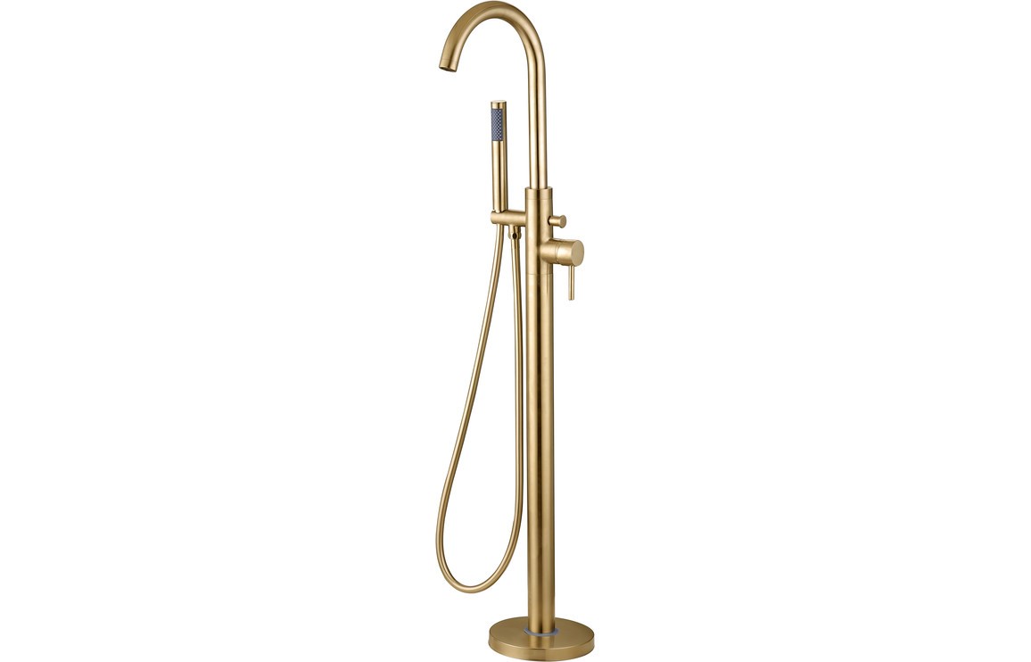 Scheme Floor Standing Bath/shower Mixer - Brushed Brass