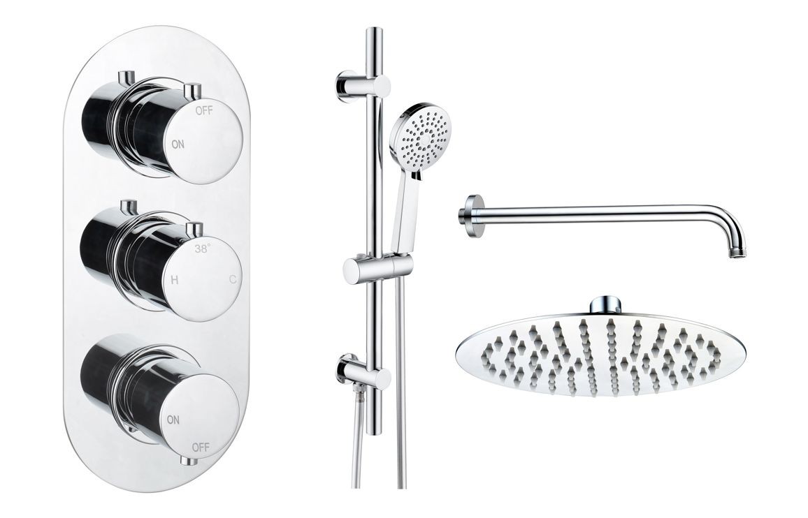 Barley Round Shower Valve & Kit Pack 3 - Chrome